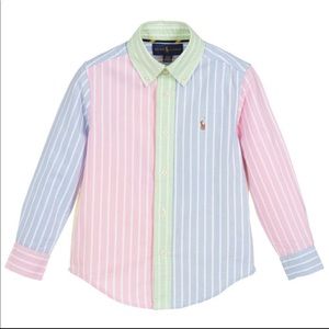 Boys Easter Button Down Oxford Multi-color Shirt